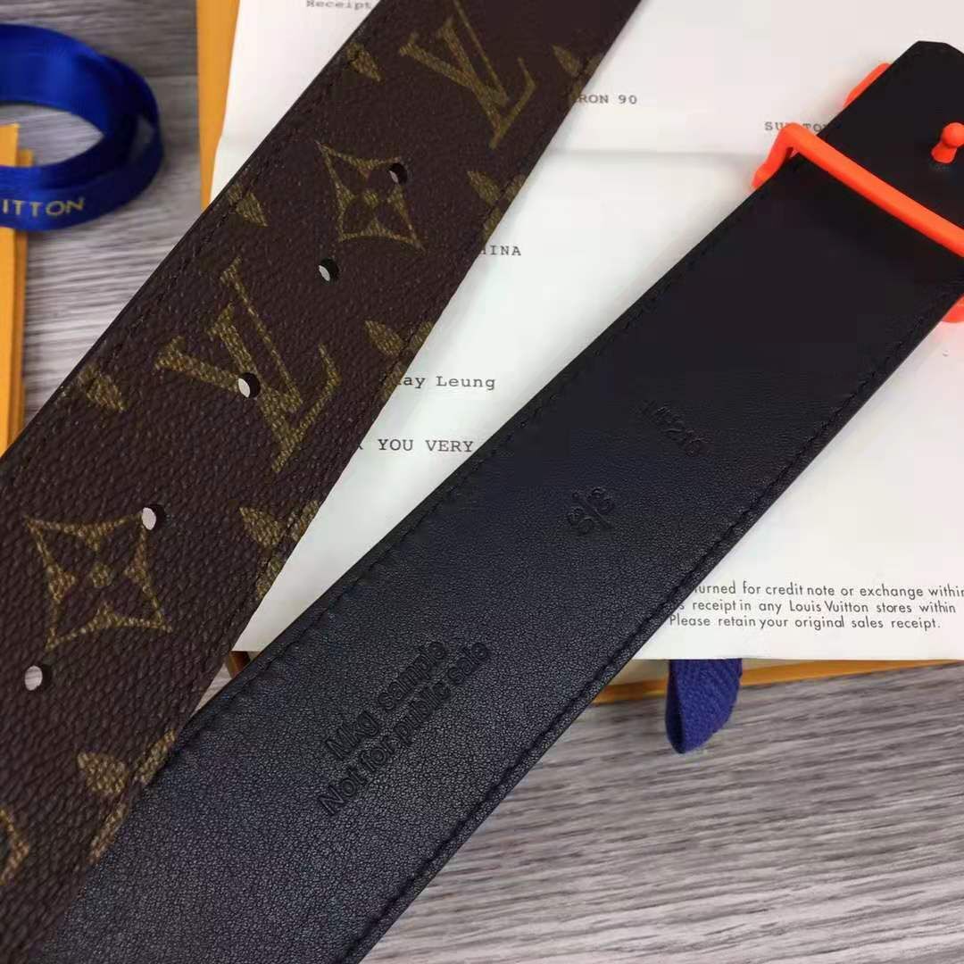 Louis Vuitton Shape Monogram Belt With Orange Buckle - 