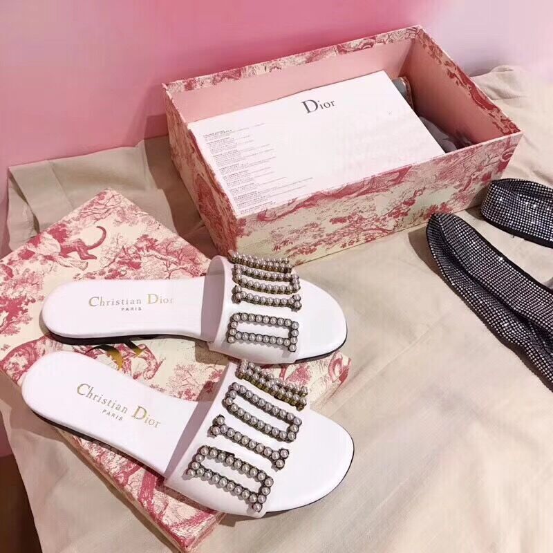 Dior White Slippers - 