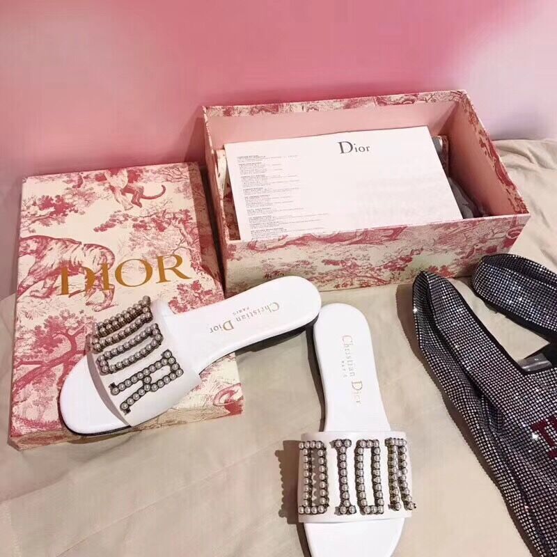Dior White Slippers - 