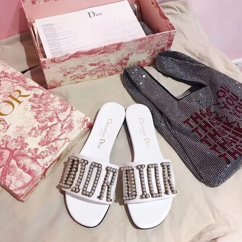 Dior White Slippers - 