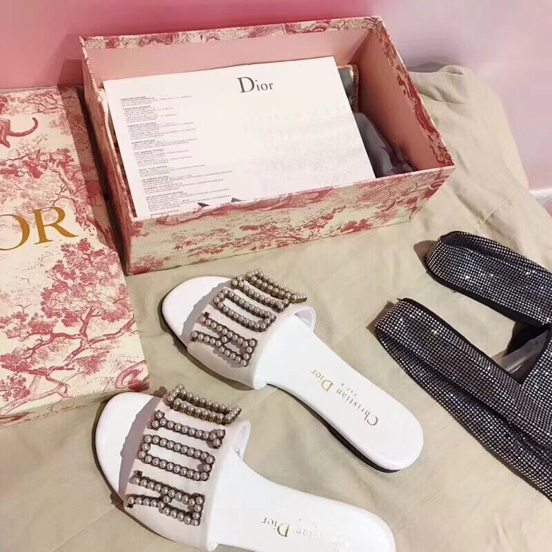 Dior White Slippers - 