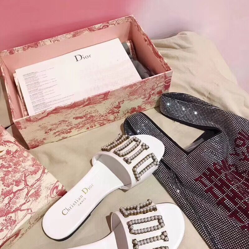Dior White Slippers - 