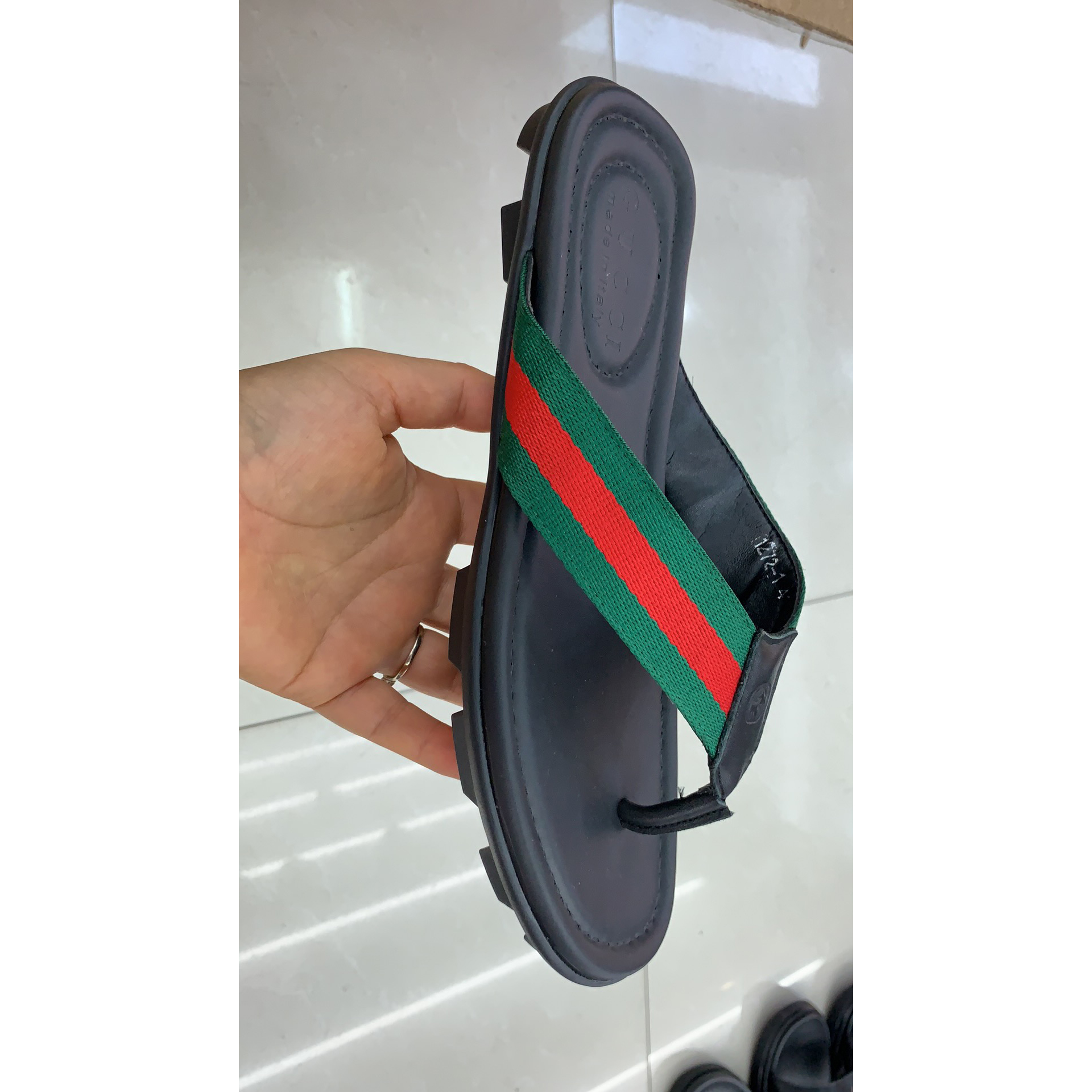 Gucci Web Flip Flops - 