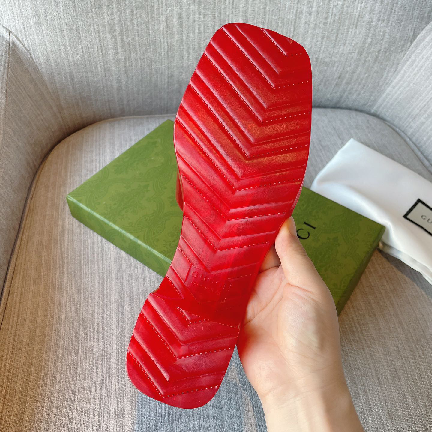 Gucci Plastique Logo-Embossed Rubber Mules - 