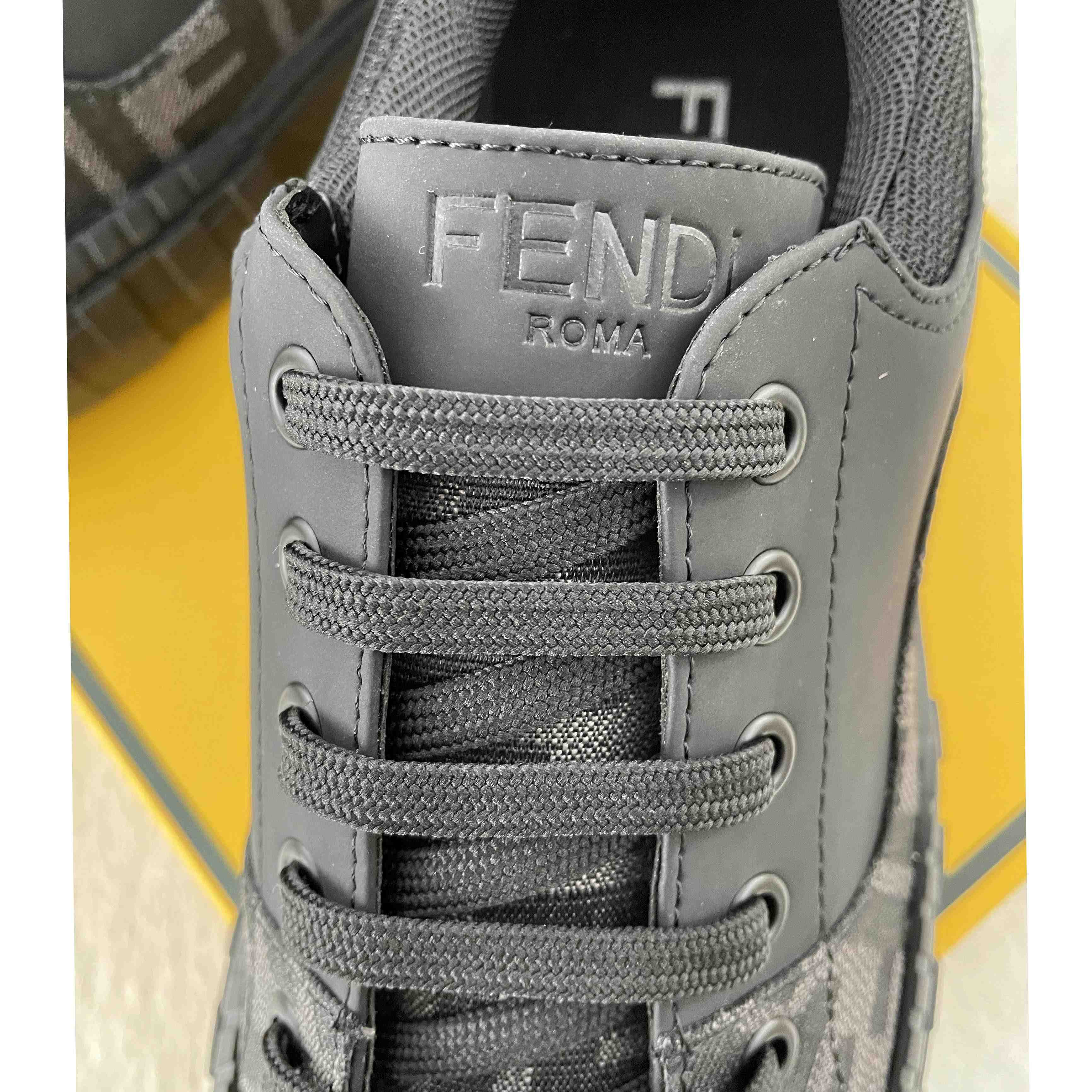 Fendi FF Black Fabric Low-tops Sneaker - 