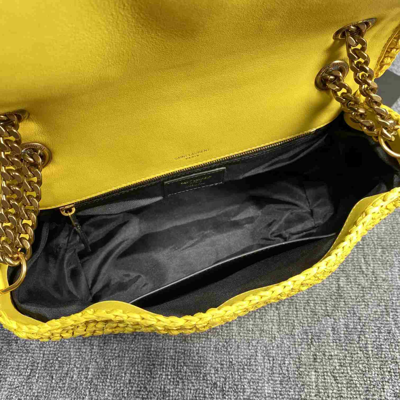 Saint Laurent Niki Medium Chain Bag In Raffia And Leather(28-22-9cm) - 