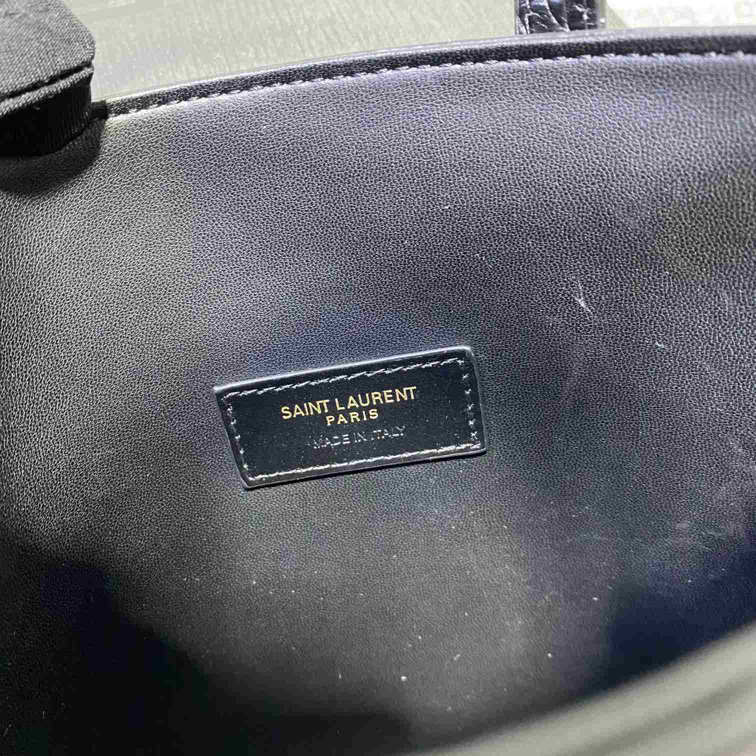Saint Laurent Paris Mini Toy Shopping In Crocodile-Embossed Leather  - 