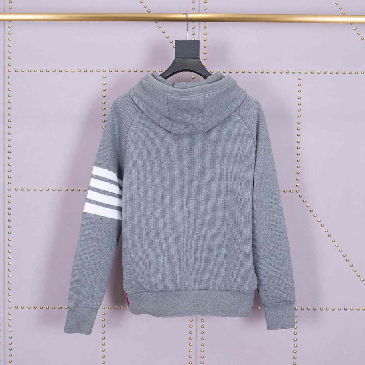 Thom Browne 4-Bar Zip-Up Cotton Hoodie - 