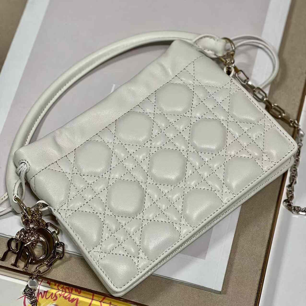 Dior Lady Dior Handle Drawstring Mini Bag - 
