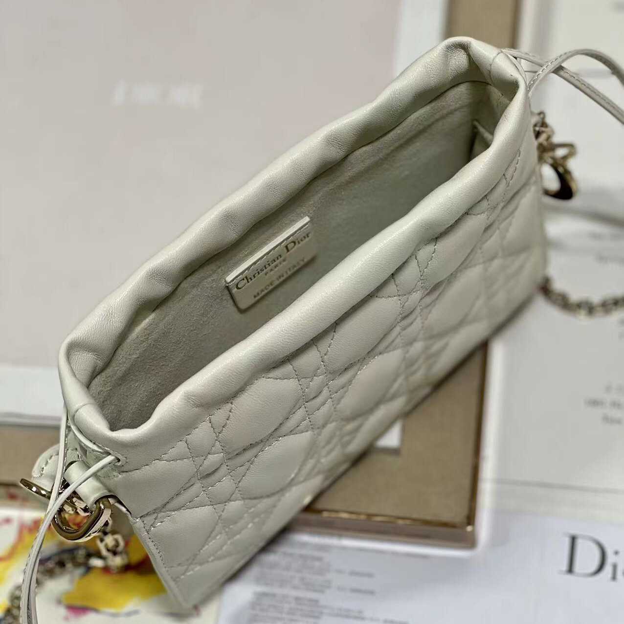 Dior Lady Dior Handle Drawstring Mini Bag - 