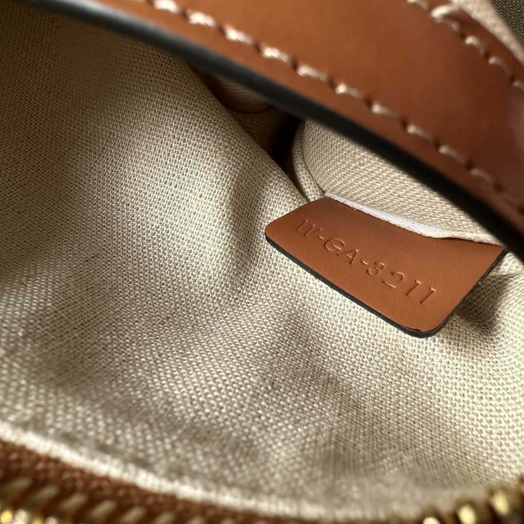 Celine Small Boston Cuir Triomphe In Textile And Calfskin Natural/Tan - 