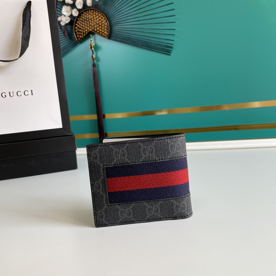 Gucci GG Supreme Web Wallet(11-9-1.5cm)    - 