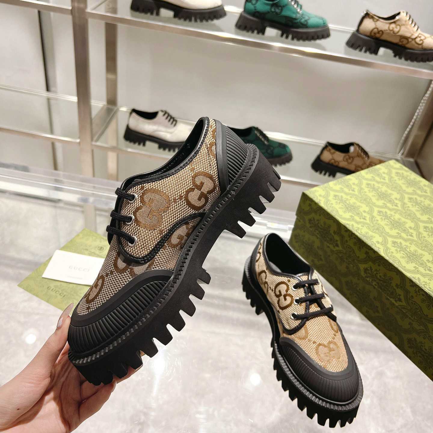 Gucci Maxi GG Lace-Up Shoe - 