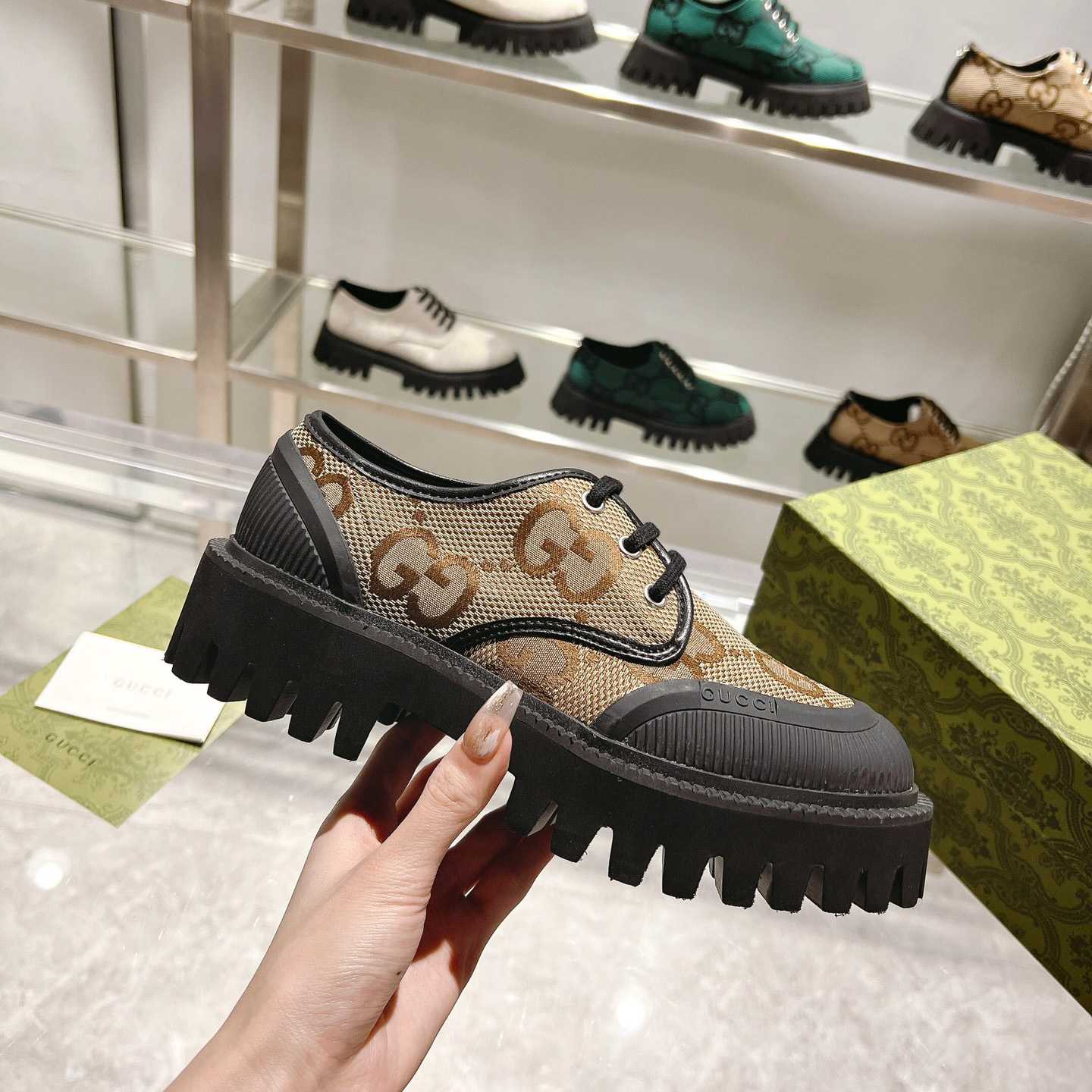 Gucci Maxi GG Lace-Up Shoe - 