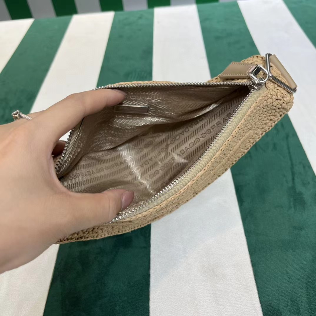 Raffia Prada Triangle Bag - 