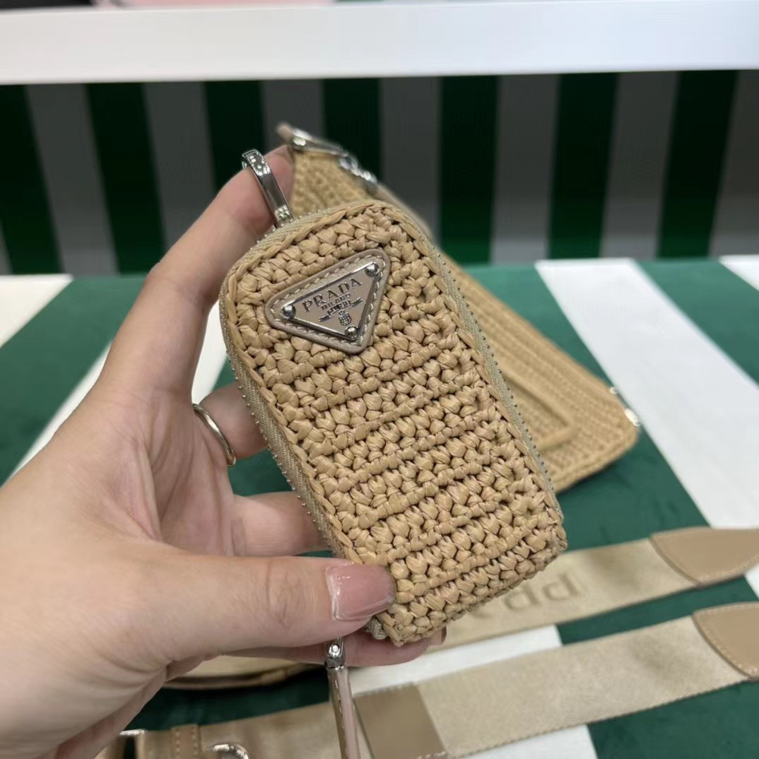 Raffia Prada Triangle Bag - 
