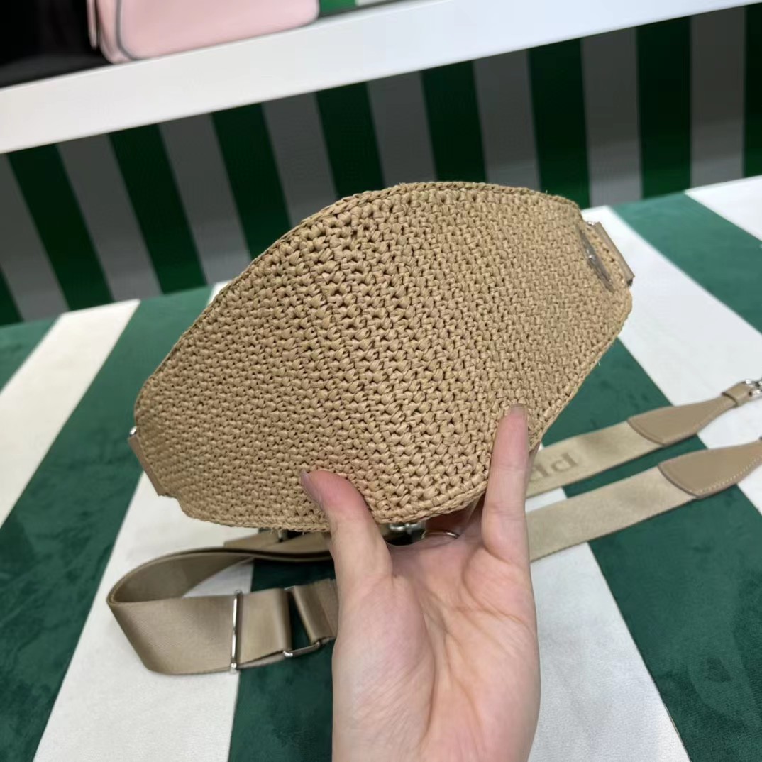 Raffia Prada Triangle Bag - 