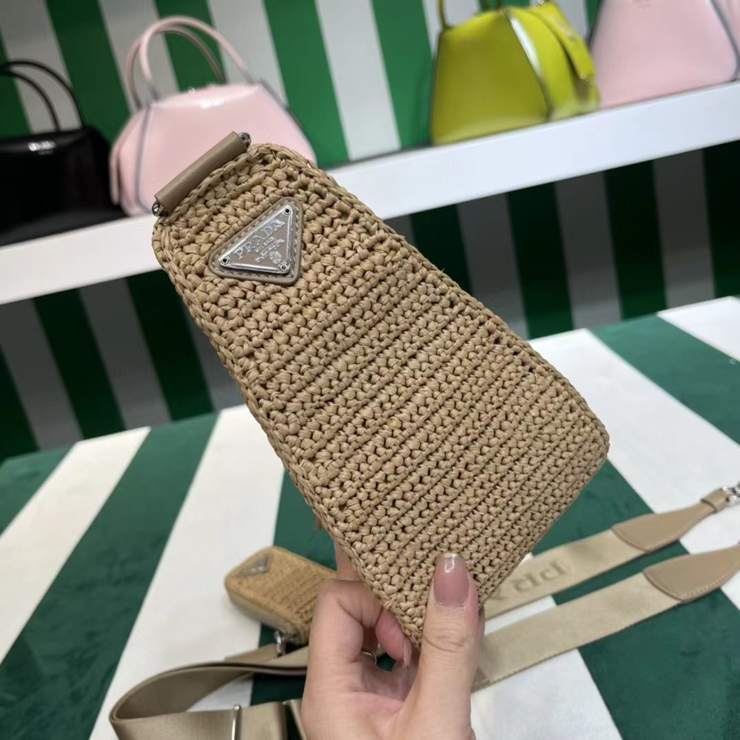 Raffia Prada Triangle Bag - 