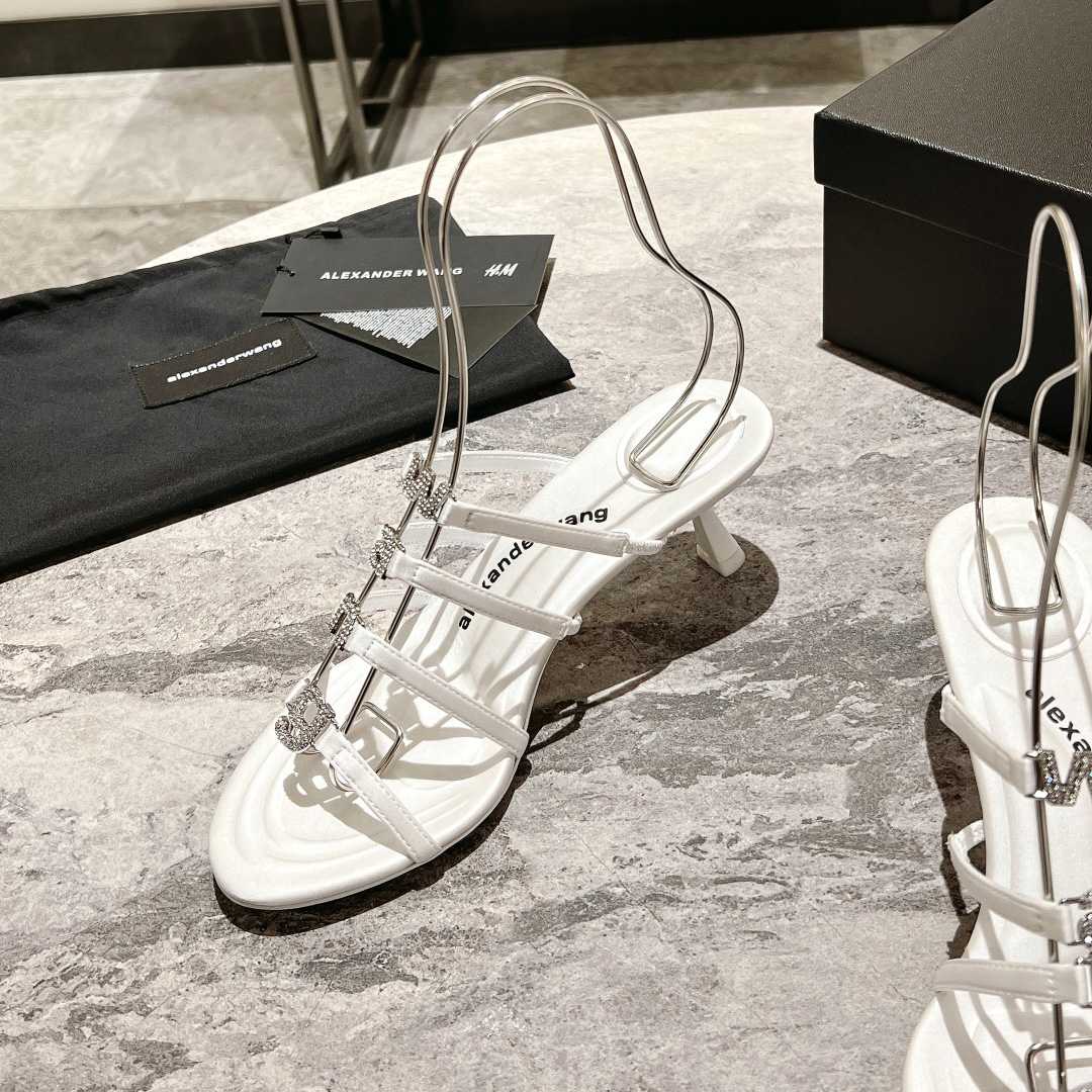 Alexander Wang Nala 65/80 Logo Sandal In Satin - 