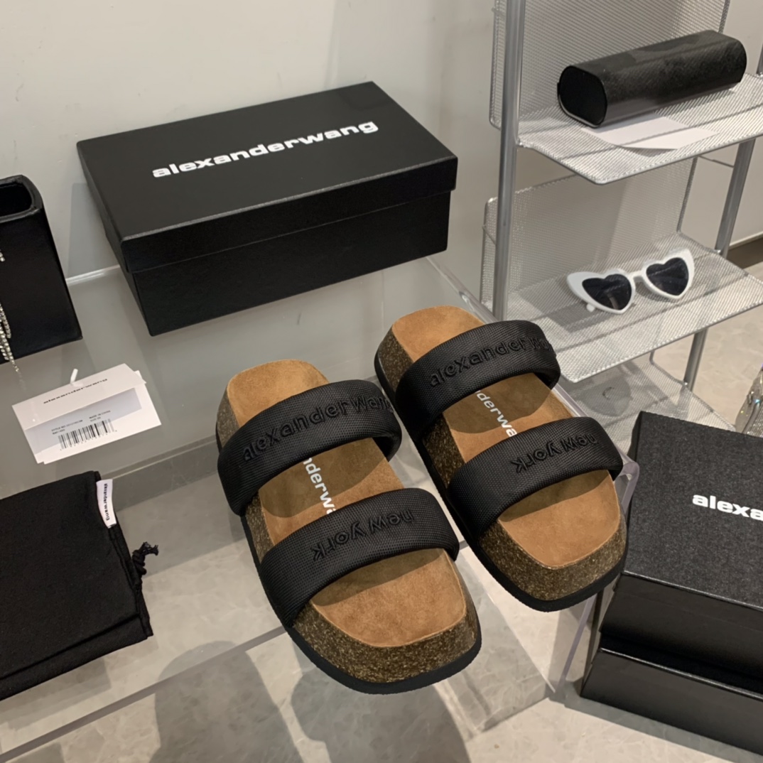 Alexander Wang Ronan Nylon Slide Sandals - 
