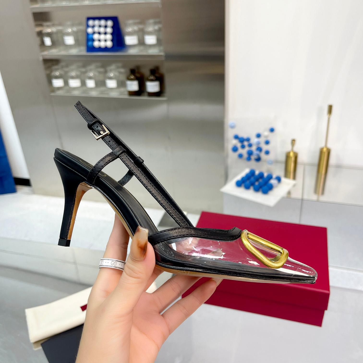 Valenti  VLogo Signature Slingback Pump In Transparent Polymer Material  80MM - 