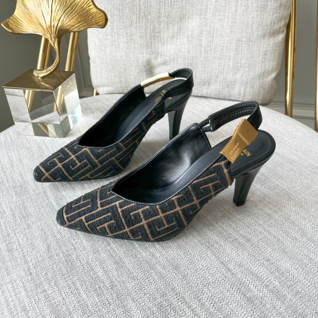 Balmain Monogram-pattern slingback Pumps - 