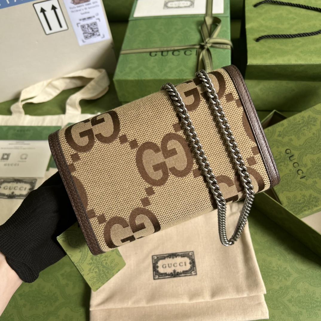 Gucci Dionysus Jumbo GG Chain Wallet(20-13-6CM) - 