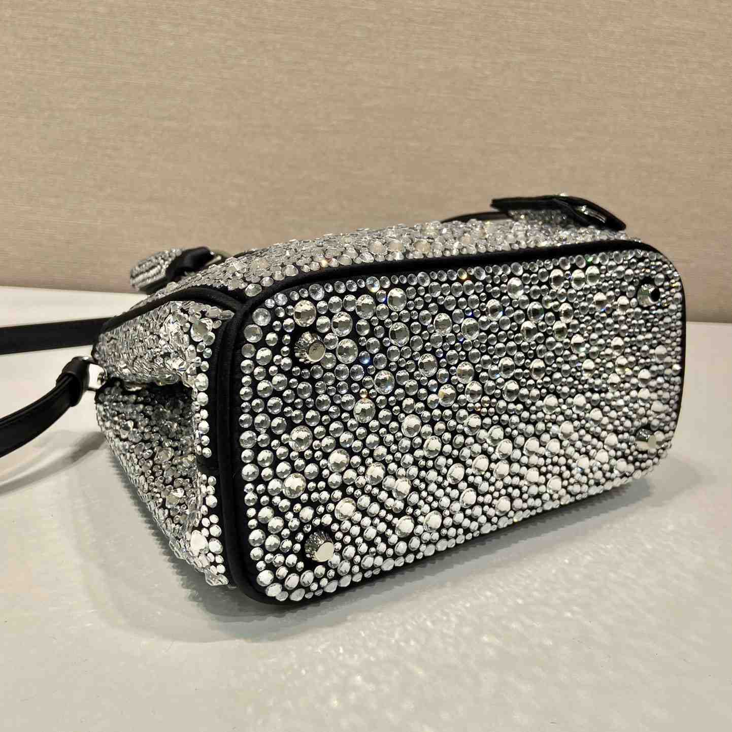 Prada Galleria Satin Mini-bag With Crystals - 