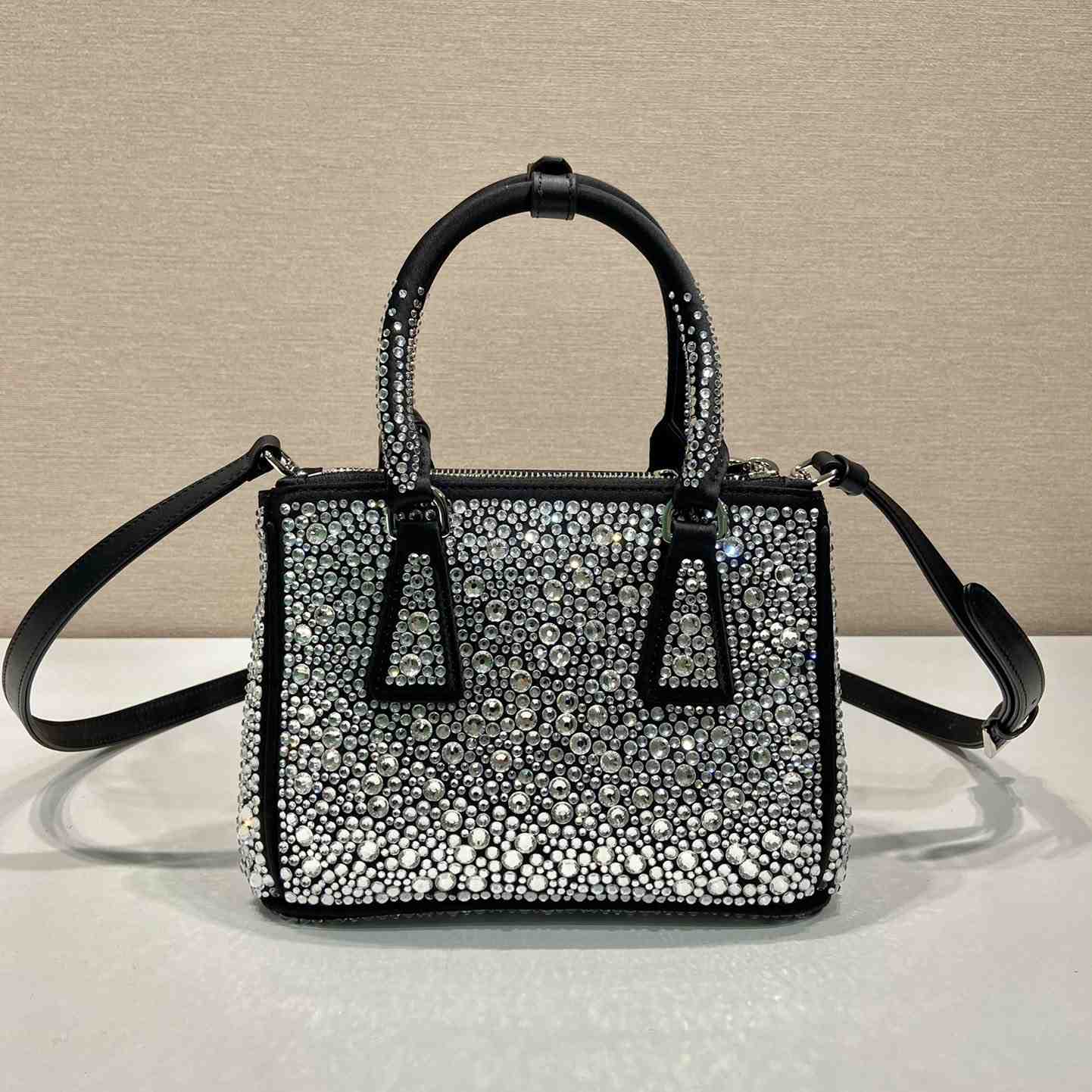 Prada Galleria Satin Mini-bag With Crystals - 