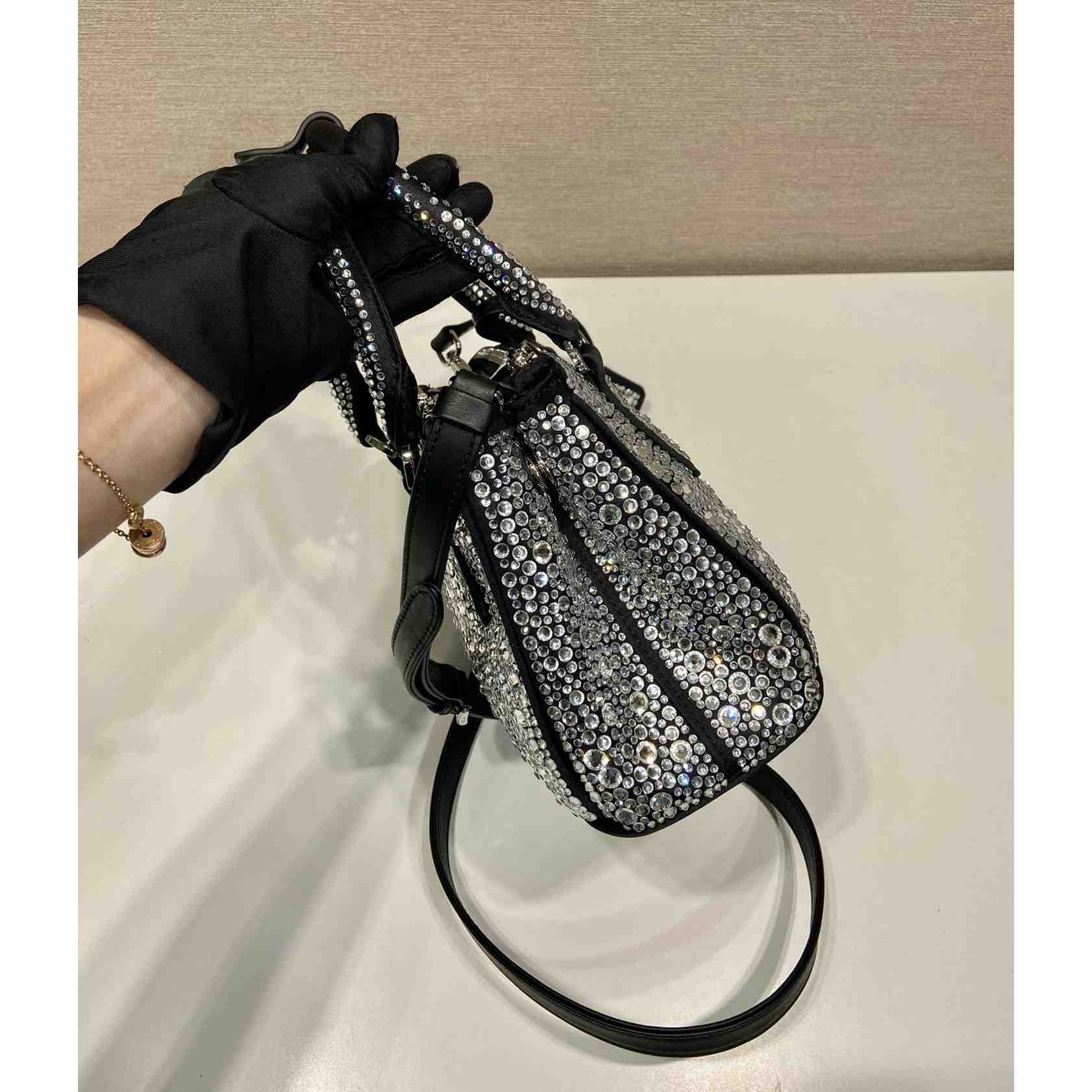 Prada Galleria Satin Mini-bag With Crystals - 