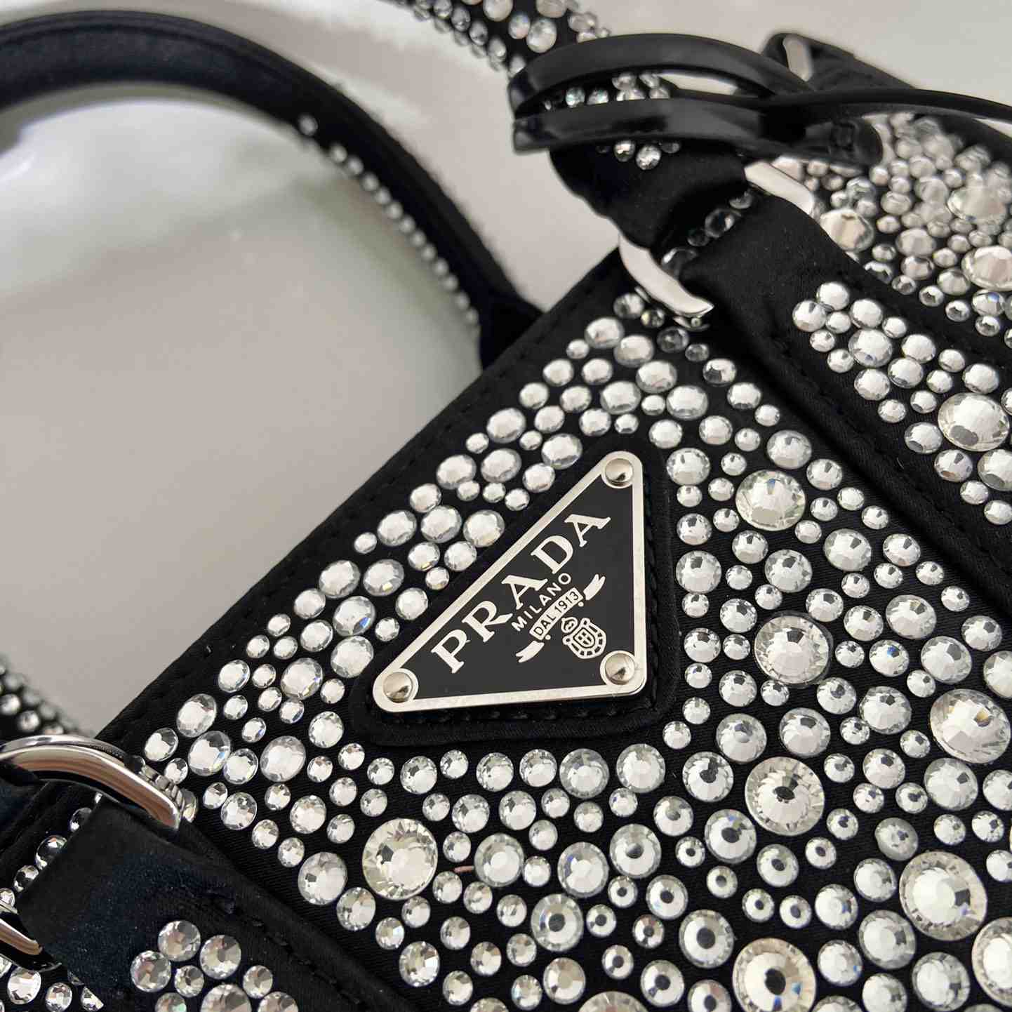 Prada Galleria Satin Mini-bag With Crystals - 