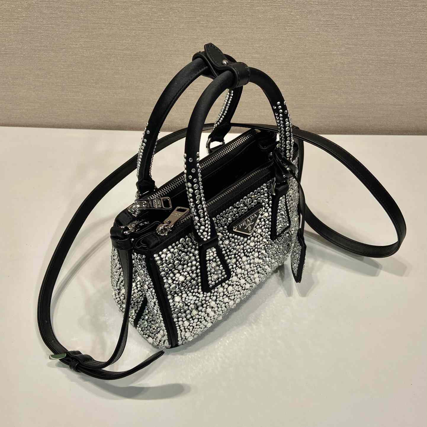 Prada Galleria Satin Mini-bag With Crystals - 