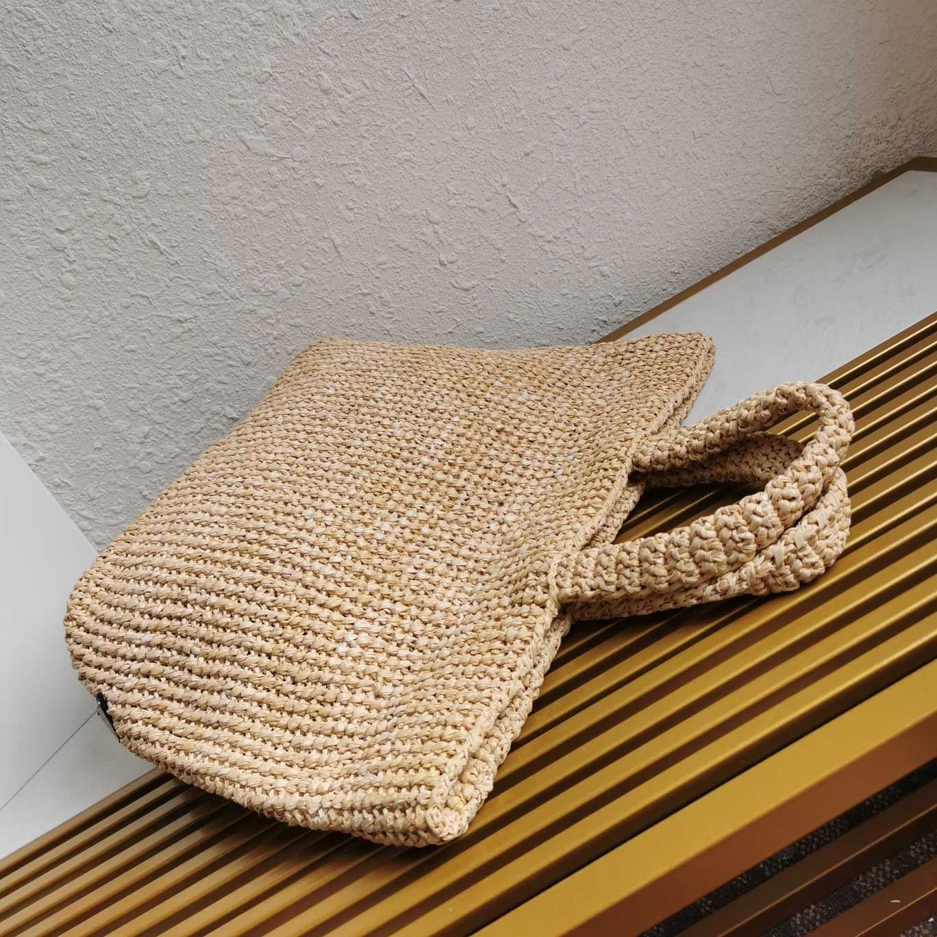 Prada Small Raffia Tote Bag - 