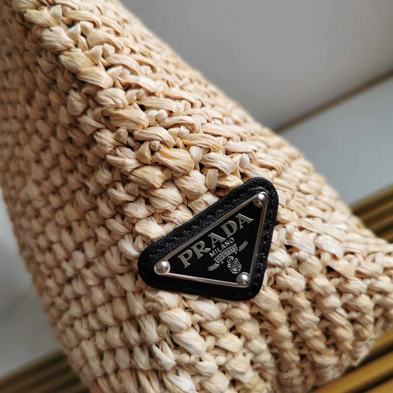 Prada Small Raffia Tote Bag - 