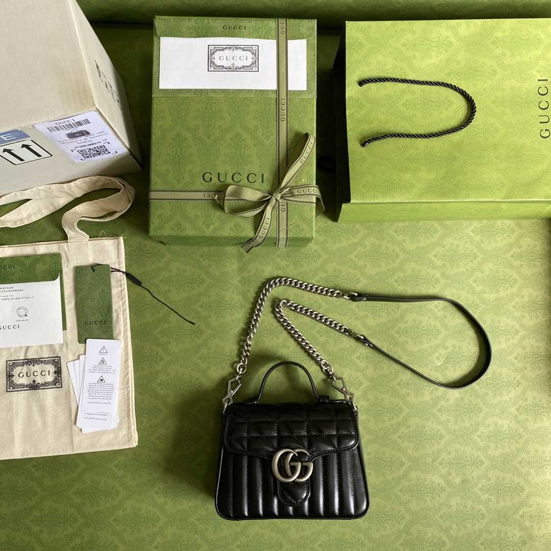 Gucci GG Marmont Mini Top Handle Bag(21*15.5*8cm) - 