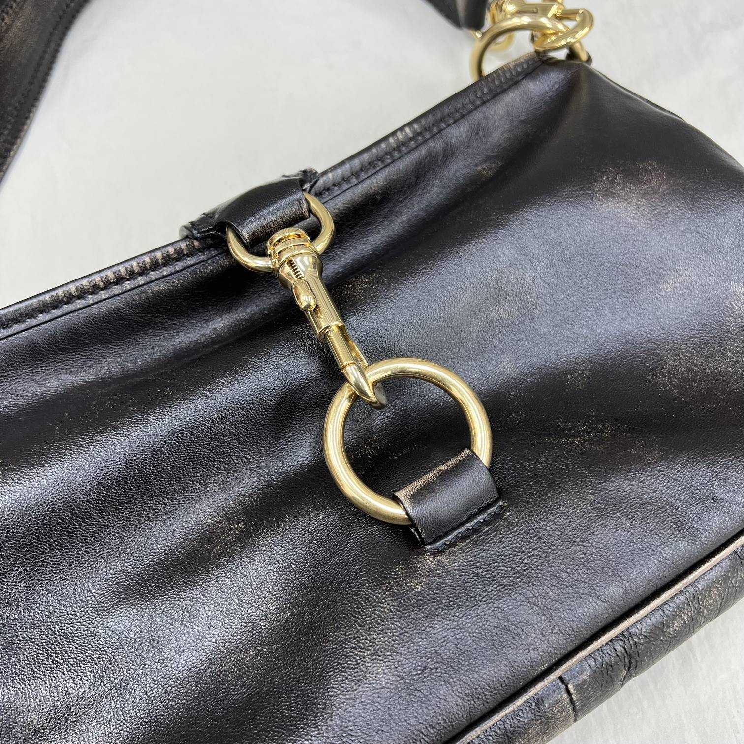 Miu Miu Leather Shoulder Bag With Snap Hook - 