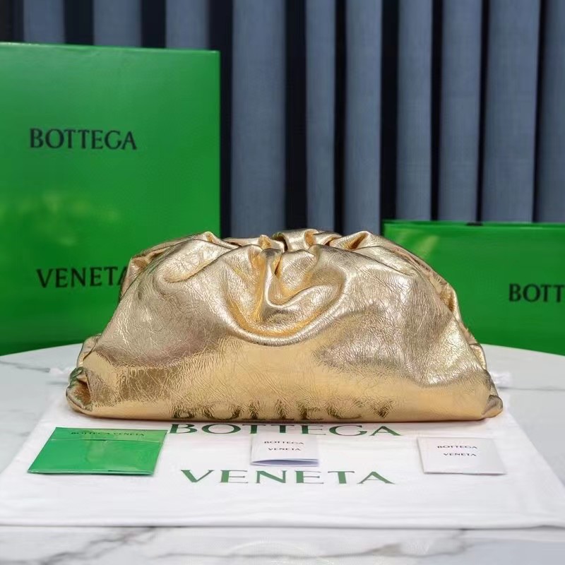 Bottega Veneta Metallic Leather Pouch Clutch Bag(38-20-8.5cm) - 