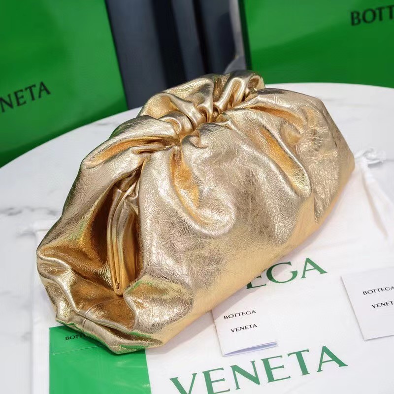 Bottega Veneta Metallic Leather Pouch Clutch Bag(38-20-8.5cm) - 