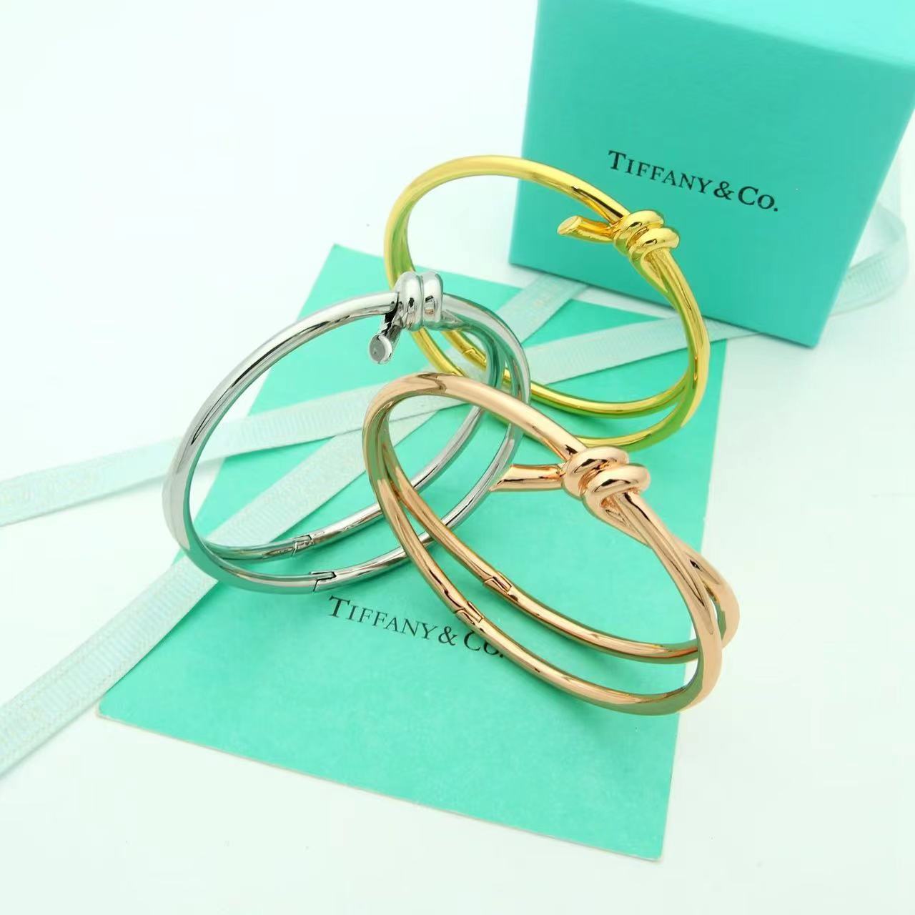 Tiffany&CO Tiffany Knot Double Row Hinged Bangle  - 