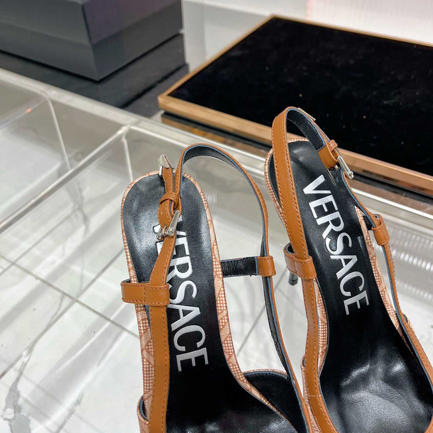 Versace Logo-jacquard 110mm Slingback Pumps - 