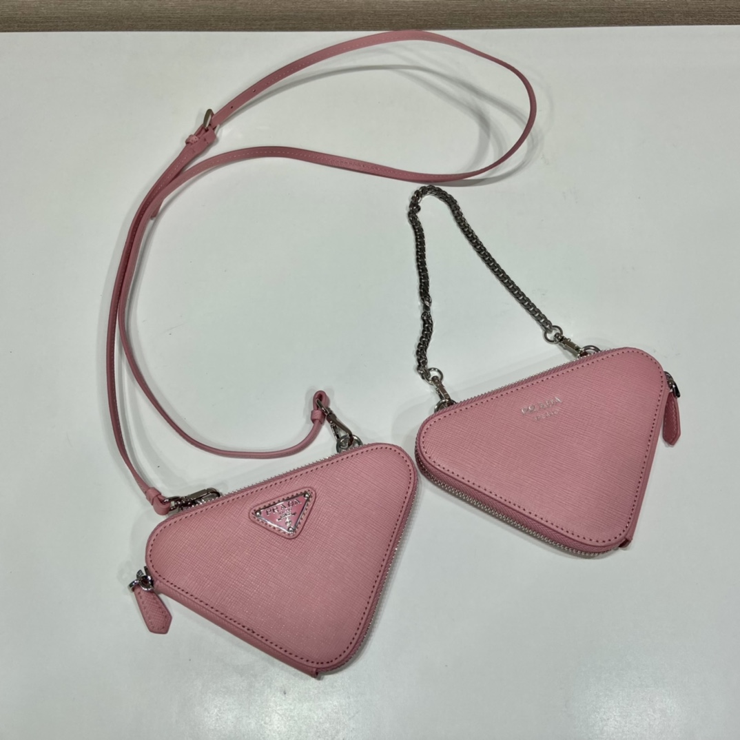 Prada Saffiano Leather Mini Pouch - DesignerGu