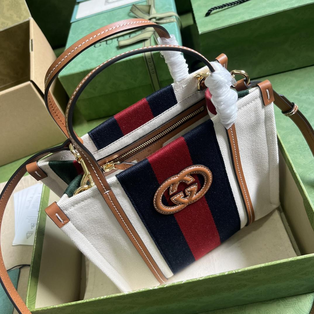 Gucci Mini Interlocking G Tote Bag (22.5x 18.5x 11cm) - 