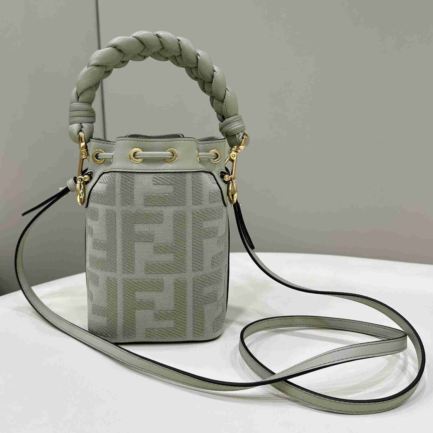 Fendi Mon Tresor Light Green FF Canvas Mini-bag - 