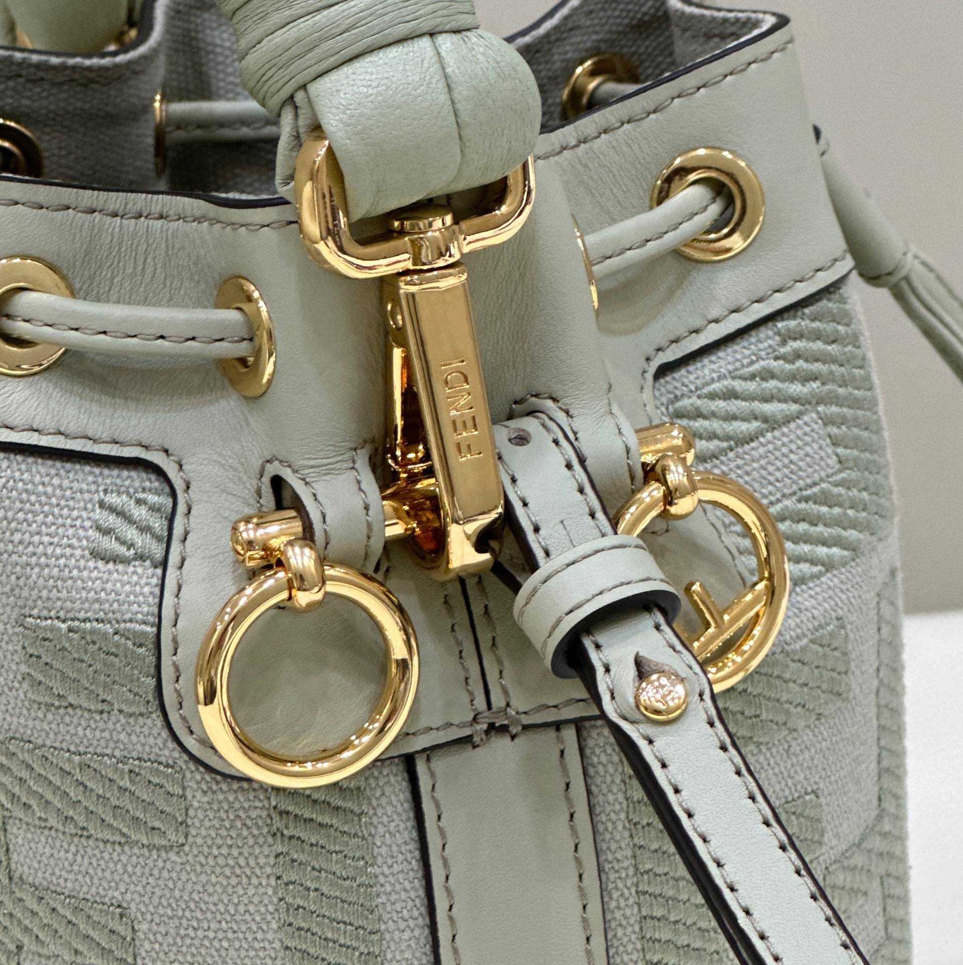 Fendi Mon Tresor Light Green FF Canvas Mini-bag - 