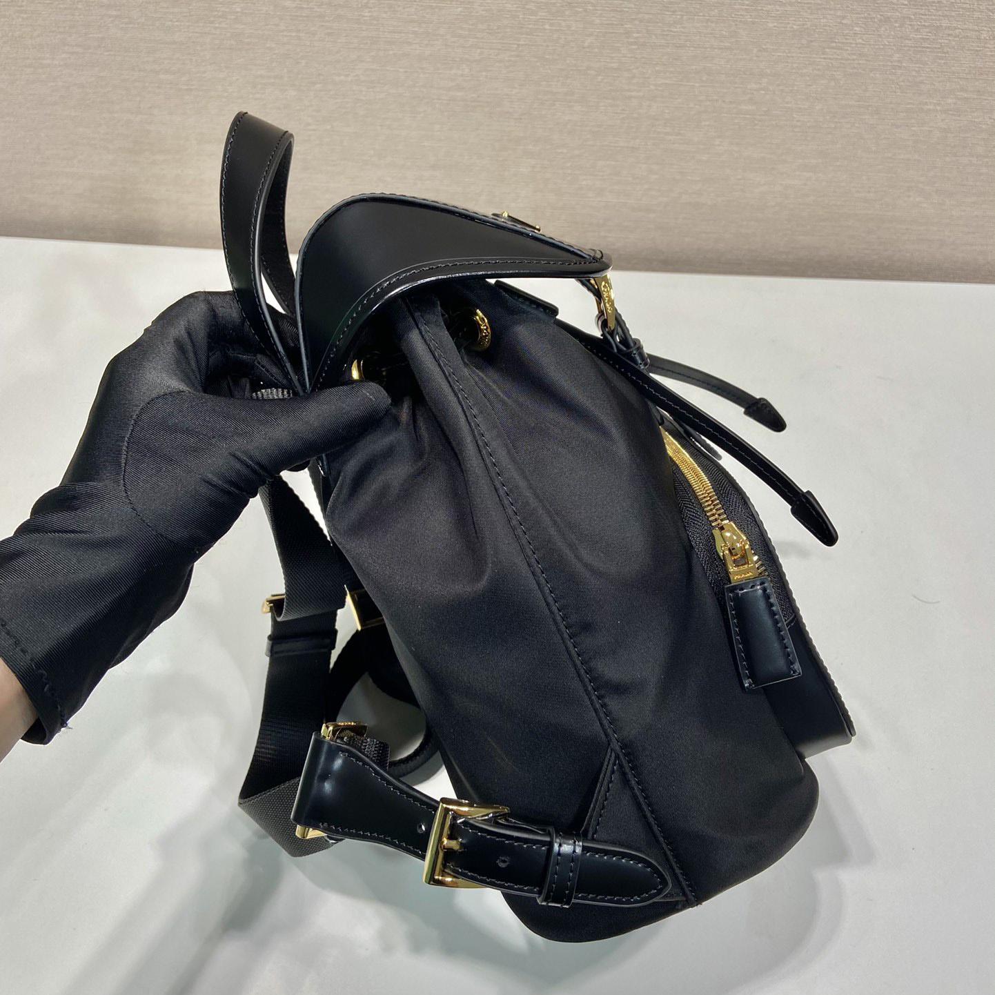 Prada Re-Nylon And Brushed Leather Backpack - 