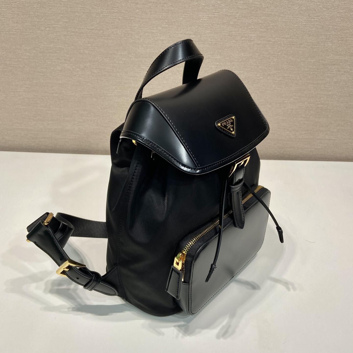 Prada Re-Nylon And Brushed Leather Backpack - 