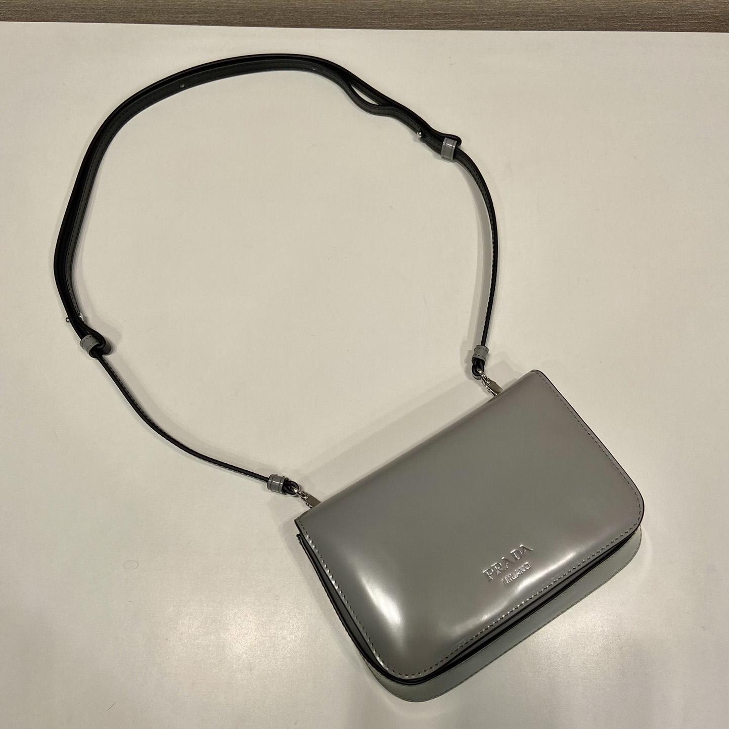 Prada Brushed Leather Mini-bag With Shoulder Strap - 