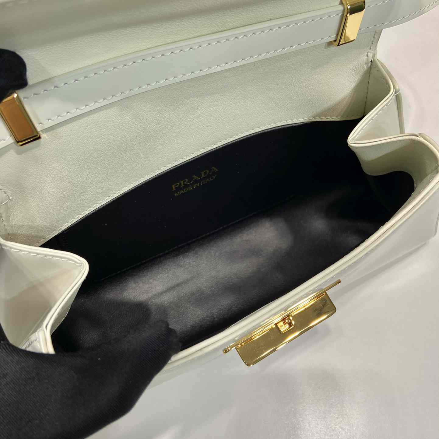 Prada Medium Brushed Leather Handbag - 