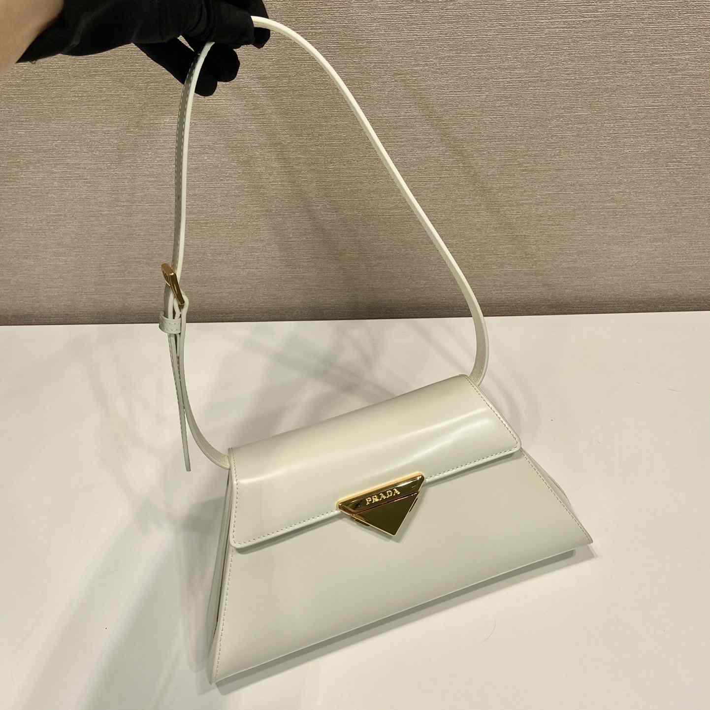 Prada Medium Brushed Leather Handbag - 