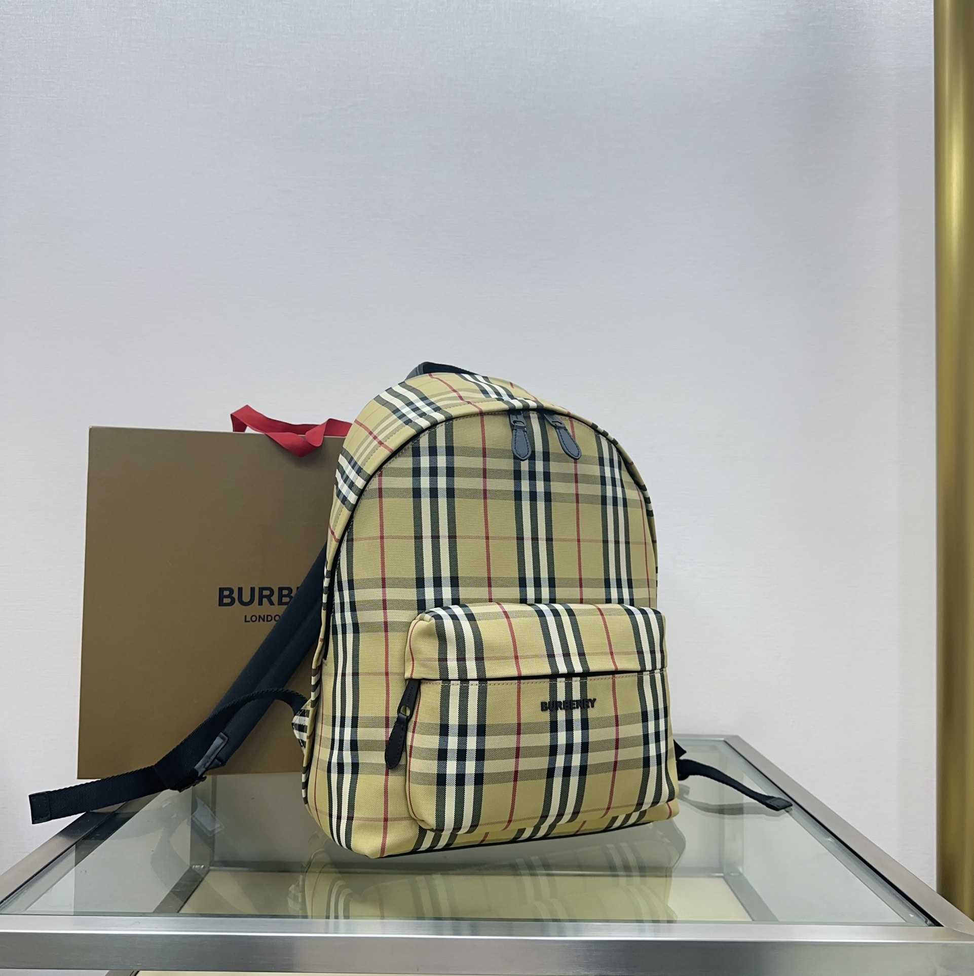 Burberry Checked Fabric Backpack  (30.5-14.5-42.5cm) - 